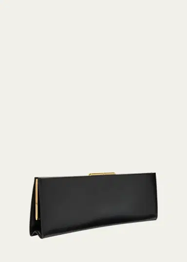 Saint Laurent Midnight Large Pochette Clutch Bag in Leather | Thumbnail 3