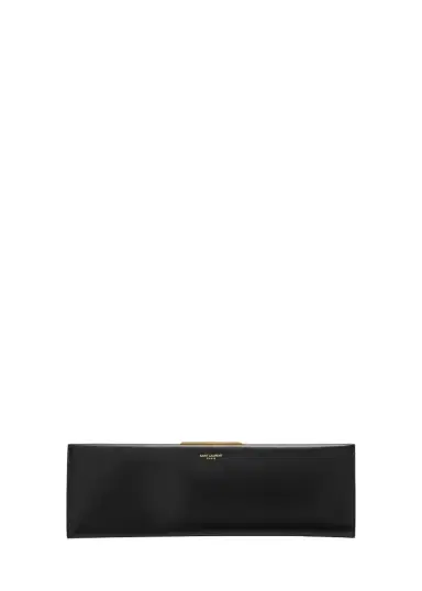 Saint Laurent Midnight Large Pochette Clutch Bag in Leather | Thumbnail 1