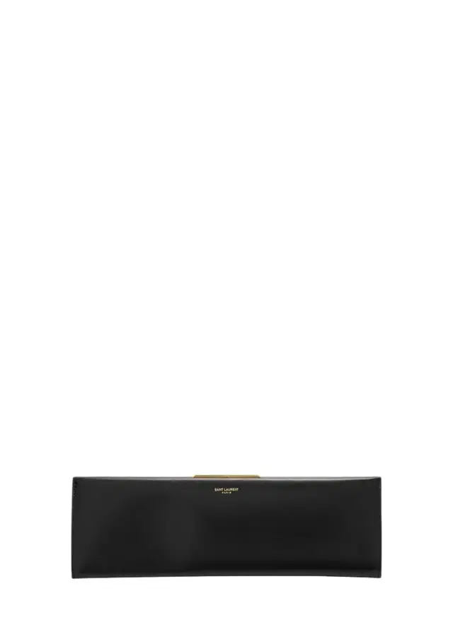 Saint Laurent Midnight Large Pochette Clutch Bag in Leather