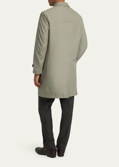 Brioni Men's Silk Cloud Button-Front Car Coat | Thumbnail 3
