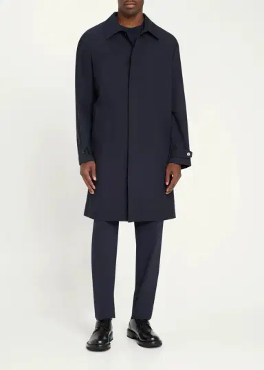 Brioni Men's Silk Cloud Button-Front Car Coat | Thumbnail 6