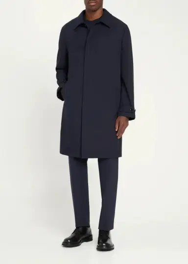 Brioni Men's Silk Cloud Button-Front Car Coat | Thumbnail 8