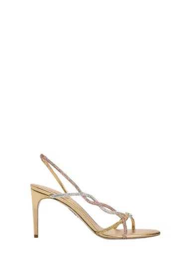 René Caovilla Three-Tone Crystal Satin Braid Halter Sandals | Thumbnail 1 René Caovilla Three-Tone Crystal Satin Braid Halter Sandals | Thumbnail 1