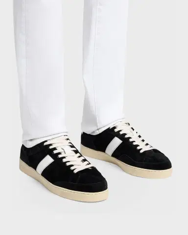 Tom Ford Men's Blake Suede Low-Top Sneakers | Thumbnail 2 Tom Ford Men's Blake Suede Low-Top Sneakers | Thumbnail 2