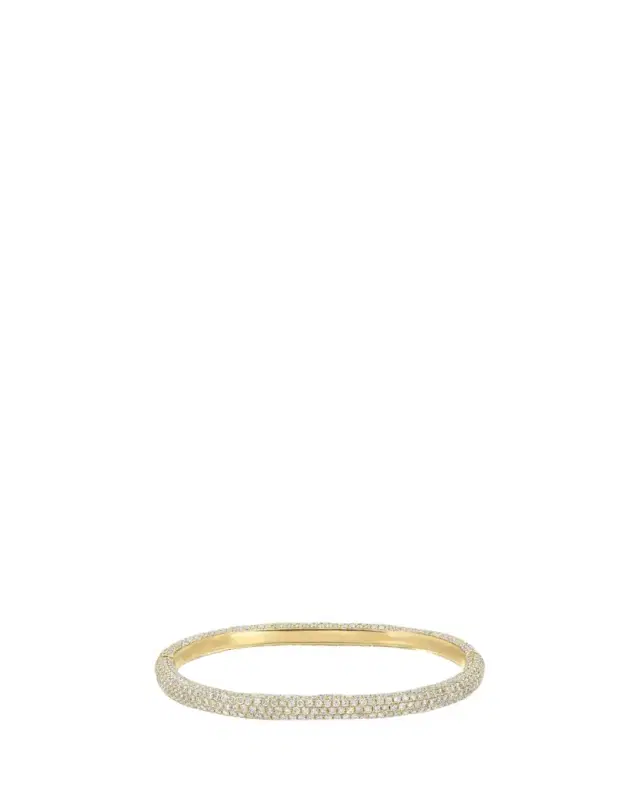 Anita Ko 18K Yellow Gold Pave Diamond Cosmo Oval Bangle