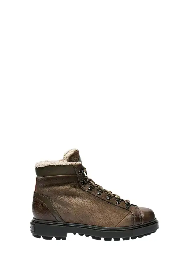 Santoni Men's Farah Shearling-Lined Leather Ankle Boots