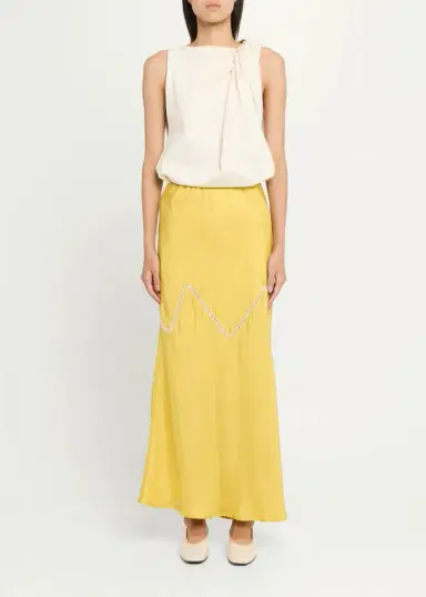 Diotima Orisha Lattice-Inset Silk Maxi Skirt | Thumbnail 2