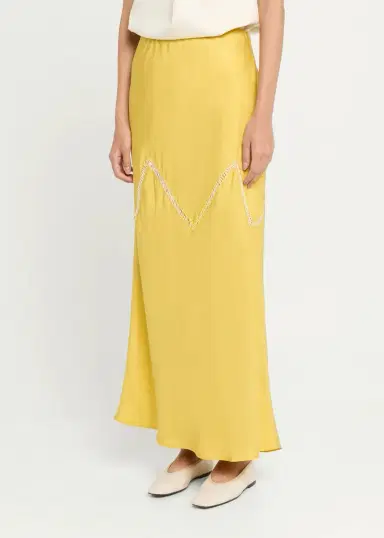 Diotima Orisha Lattice-Inset Silk Maxi Skirt | Thumbnail 4