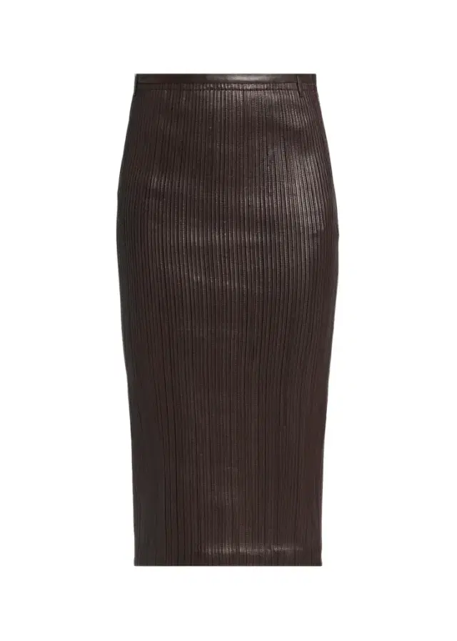 Tom Ford Fluted Leather Midi Skirt