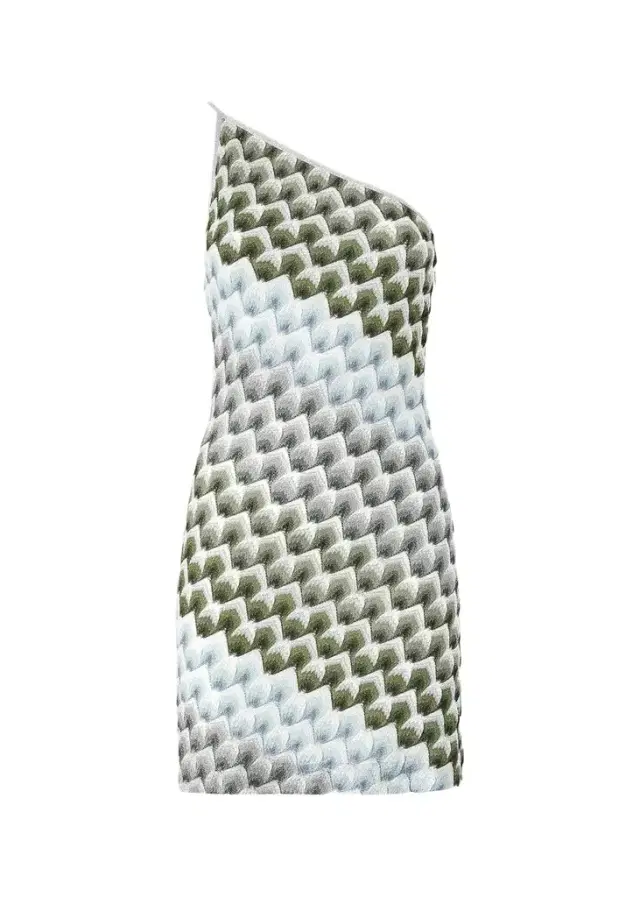 Missoni One-Shoulder Metallic Lace Knit Mini Dress
