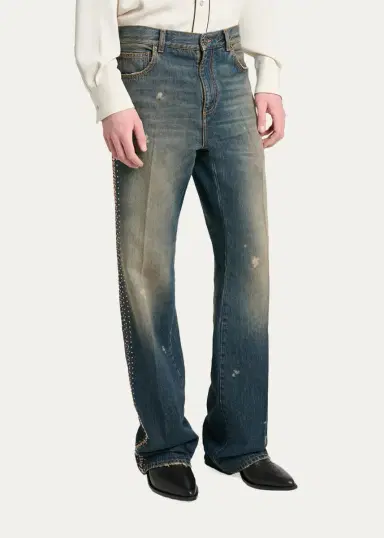 AMIRI Men's MA Fit Star Studded-Trim Jeans | Thumbnail 4 AMIRI Men's MA Fit Star Studded-Trim Jeans | Thumbnail 4