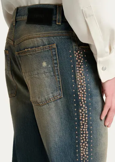 AMIRI Men's MA Fit Star Studded-Trim Jeans | Thumbnail 5 AMIRI Men's MA Fit Star Studded-Trim Jeans | Thumbnail 5