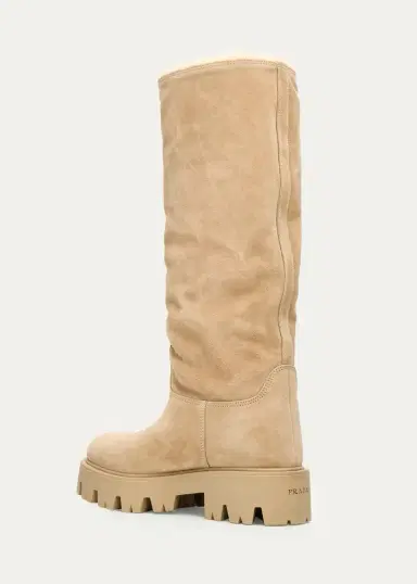 Prada 50mm Stride Suede Knee-High Boots | Thumbnail 4