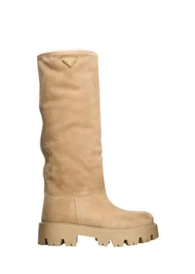 Prada 50mm Stride Suede Knee-High Boots | Thumbnail 1