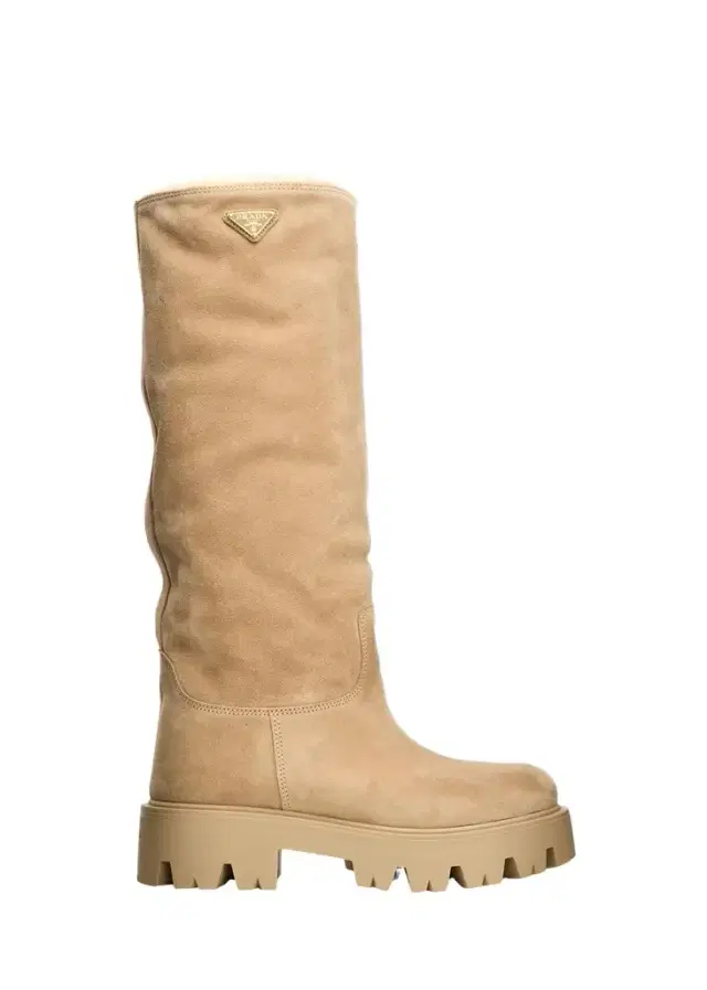 Prada 50mm Stride Suede Knee-High Boots
