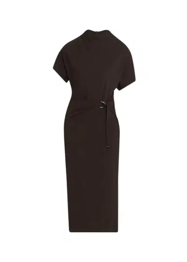 Brunello Cucinelli Wrap-Waist Midi Dress w/ Monili | Thumbnail 1 Brunello Cucinelli Wrap-Waist Midi Dress w/ Monili | Thumbnail 1