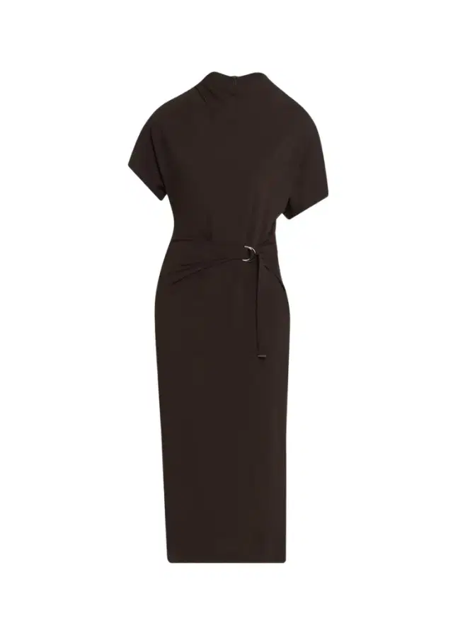 Wrap-Waist Midi Dress w/ Monili Wrap-Waist Midi Dress w/ Monili
