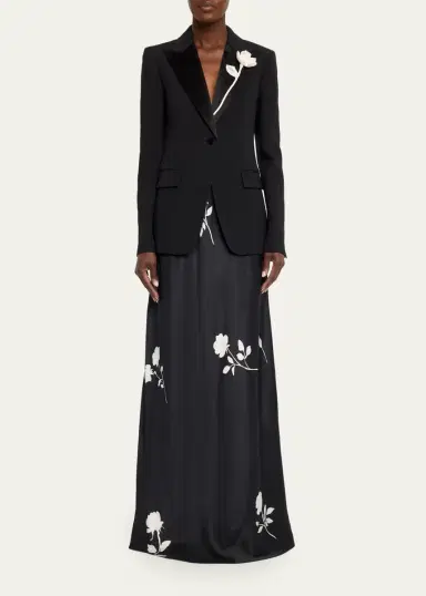 Lafayette 148 New York Floral Applique Peak-Lapel Blazer | Thumbnail 2