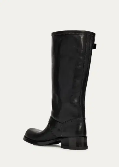Prada 40mm Shard Leather Knee-High Moto Boots | Thumbnail 4 Prada 40mm Shard Leather Knee-High Moto Boots | Thumbnail 4