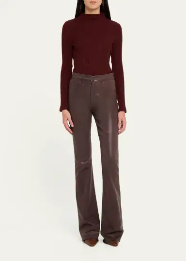 Veronica Beard Beverly Vegan Leather Flare Pants | Thumbnail 2 Veronica Beard Beverly Vegan Leather Flare Pants | Thumbnail 2