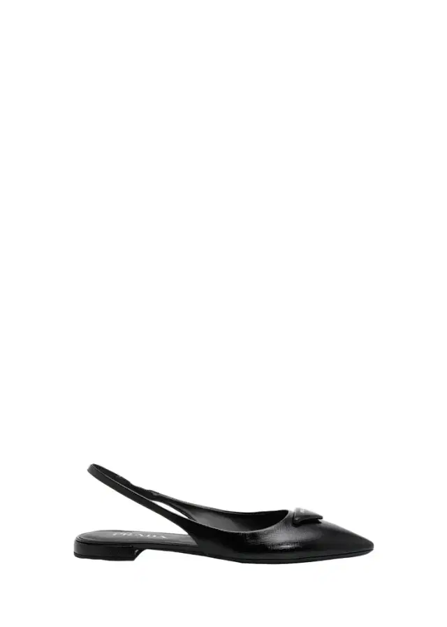 Prada Saffiano Leather Slingback Flats