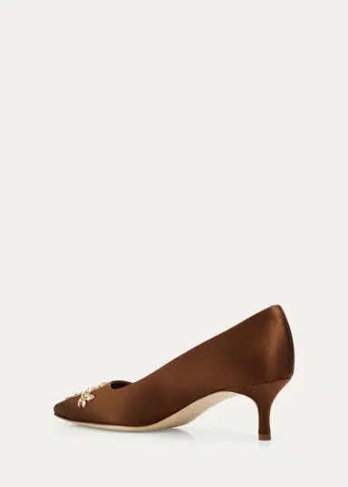 Manolo Blahnik 50mm Pasadislo Embellished Satin Pumps | Thumbnail 2 Manolo Blahnik 50mm Pasadislo Embellished Satin Pumps | Thumbnail 2
