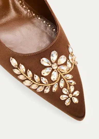 Manolo Blahnik 50mm Pasadislo Embellished Satin Pumps | Thumbnail 3 Manolo Blahnik 50mm Pasadislo Embellished Satin Pumps | Thumbnail 3