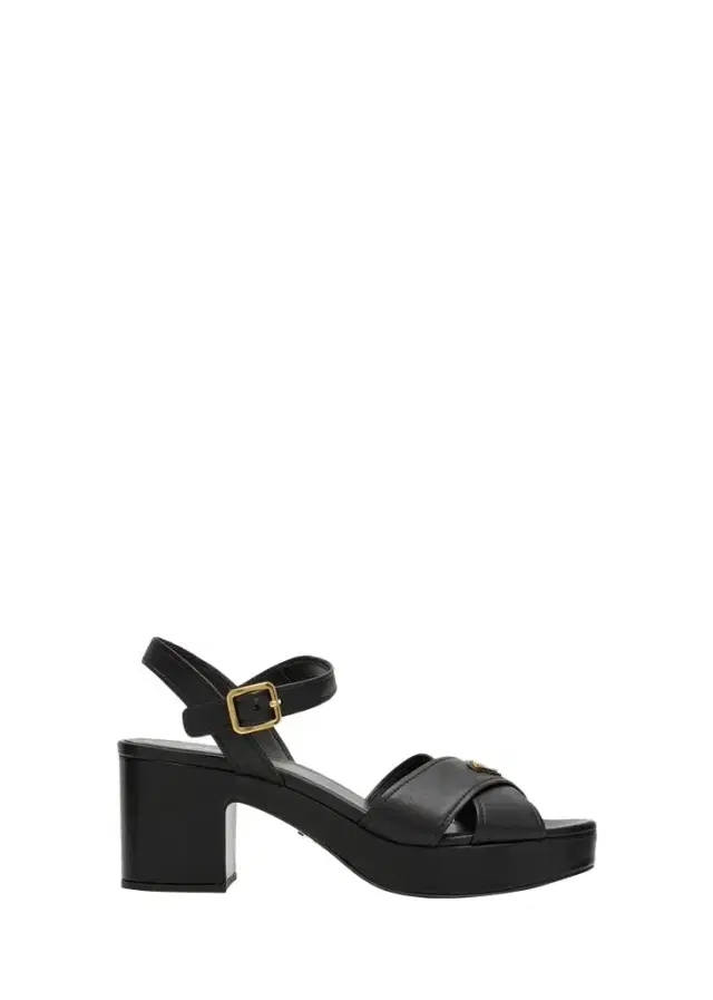 Prada 65mm Triangle Logo Crisscross Leather Platform Sandals