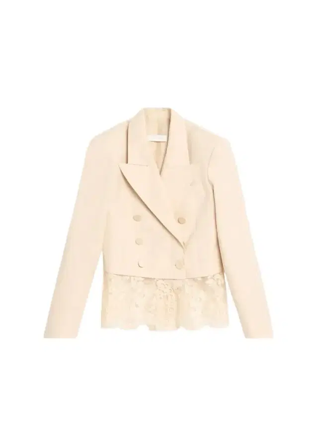 Zimmermann Lace-Trim Wool-Blend Double-Breasted Jacket