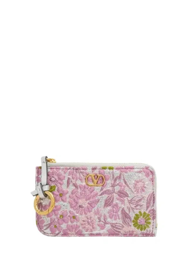 Valentino Garavani VLogo Metallic Floral Coin Purse