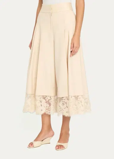 Zimmermann Valiant Lace-Hem Stretch-Wool Skirt | Thumbnail 4 Zimmermann Valiant Lace-Hem Stretch-Wool Skirt | Thumbnail 4