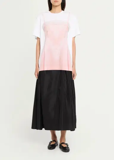 Simone Rocha Slip Dress Trompe L'oeil Print Short-Sleeve T-Shirt | Thumbnail 2