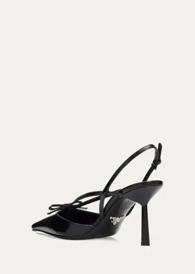 Prada 75mm Strappy Leather Slingback Pumps | Thumbnail 4 Prada 75mm Strappy Leather Slingback Pumps | Thumbnail 4