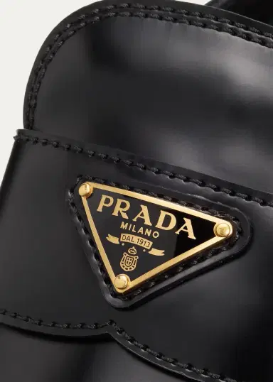 Prada 85mm Triangle Logo Leather Platform Loafers | Thumbnail 5 Prada 85mm Triangle Logo Leather Platform Loafers | Thumbnail 5