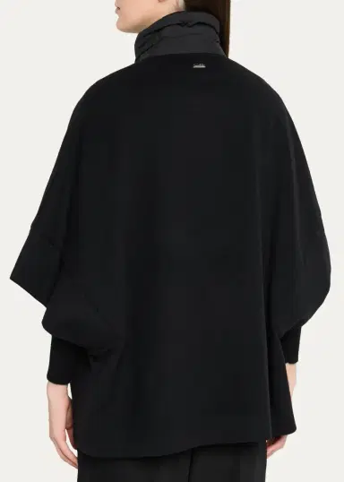 Cinzia Rocca Wool Cape with Quilted Pockets | Thumbnail 3