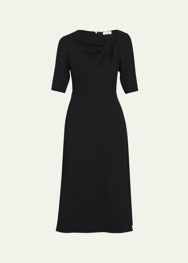 Rickie Freeman for Teri Jon Crêpe Asymmetric A-Line Cocktail Dress