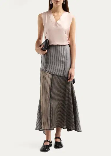 MM6 MAISON MARGIELA Belted Jacquard Silk Midi Dress | Thumbnail 2 MM6 MAISON MARGIELA Belted Jacquard Silk Midi Dress | Thumbnail 2