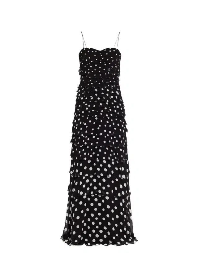 Saloni Niki Polka Dot Maxi Dress