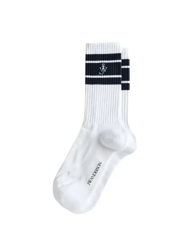JW Anderson Men's Ribbed Stripe Monogram Mid-Calf Sport Socks