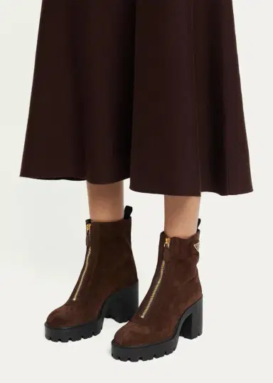 Prada 85mm Stride Flow Suede Ankle Boots | Thumbnail 2 Prada 85mm Stride Flow Suede Ankle Boots | Thumbnail 2