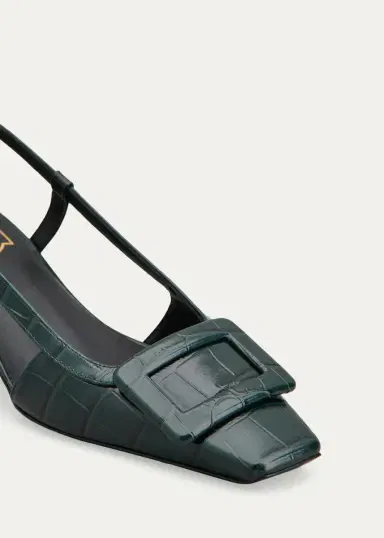 Roger Vivier Belle Vivier 45MM Croc-Embossed Leather Slingback Pumps | Thumbnail 3 Roger Vivier Belle Vivier 45MM Croc-Embossed Leather Slingback Pumps | Thumbnail 3