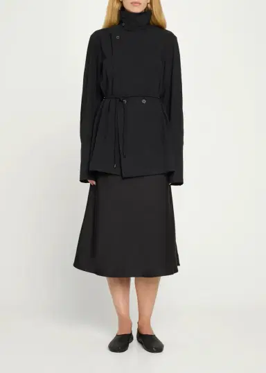 Issey Miyake Monsieur Belted Cotton Poplin Double-Breasted Shirt | Thumbnail 2 Issey Miyake Monsieur Belted Cotton Poplin Double-Breasted Shirt | Thumbnail 2