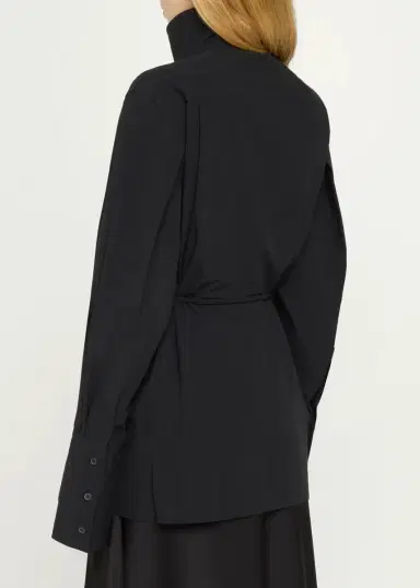 Issey Miyake Monsieur Belted Cotton Poplin Double-Breasted Shirt | Thumbnail 3 Issey Miyake Monsieur Belted Cotton Poplin Double-Breasted Shirt | Thumbnail 3