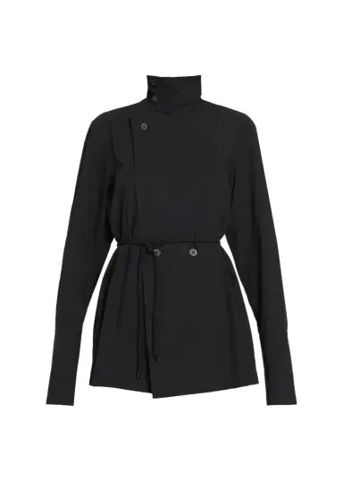 Issey Miyake Monsieur Belted Cotton Poplin Double-Breasted Shirt | Thumbnail 1 Issey Miyake Monsieur Belted Cotton Poplin Double-Breasted Shirt | Thumbnail 1