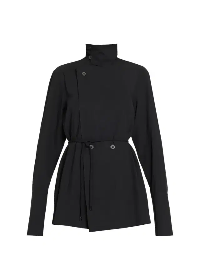 Issey Miyake Monsieur Belted Cotton Poplin Double-Breasted Shirt