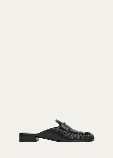 Prada 5mm Leather Penny Loafer Mules | Thumbnail 1 Prada 5mm Leather Penny Loafer Mules | Thumbnail 1