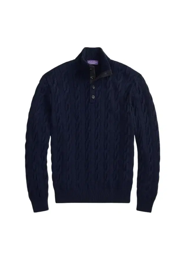 Ralph Lauren Purple Label Men's Cable-Knit Cashmere Mockneck Sweater