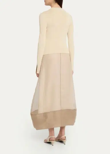 Simkhai Maril Mixed Media Bubble Midi Dress | Thumbnail 3 Simkhai Maril Mixed Media Bubble Midi Dress | Thumbnail 3
