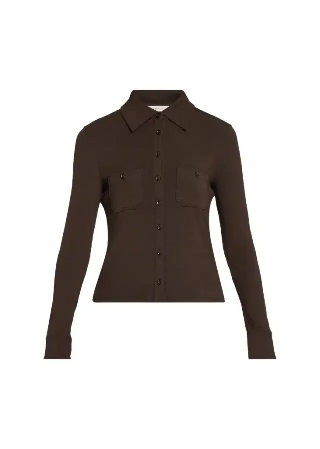Frame The Pocket Rib-Knit Polo Shirt