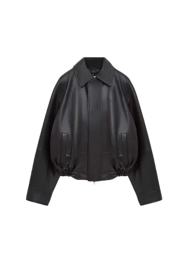 Loewe Drawstring Leather Bubble Jacket